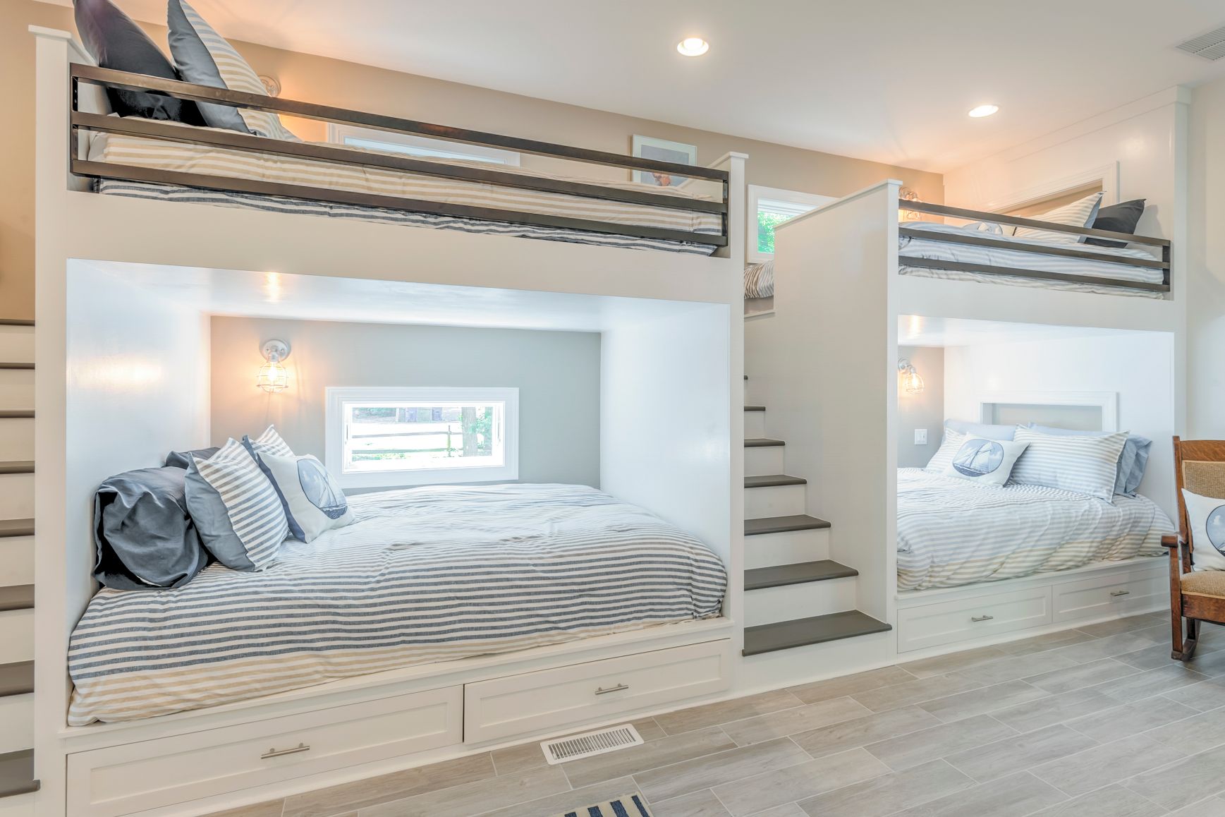 Addition in Juniper Court, Ocean Pines MD - Kids Bedroom Bunk Beds with Stairs in Between
