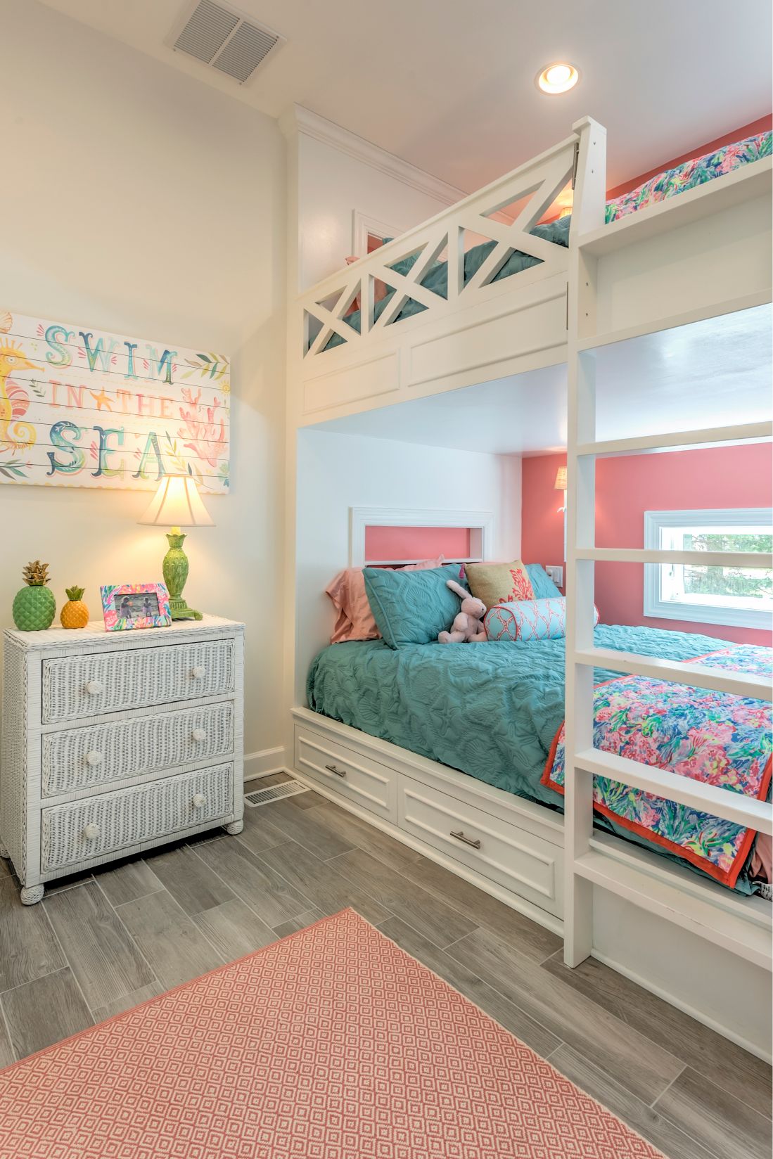 Addition in Juniper Court, Ocean Pines MD - Kids Bedroom with Light Wood Flooring and Recessed Can Lights