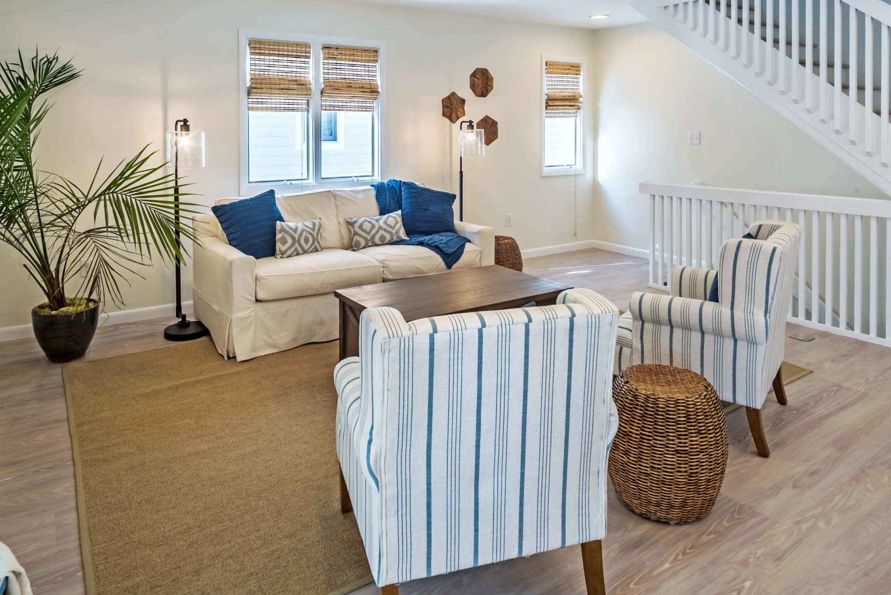 Family Room with Cozy Furniture in Wellington Parkway, Bethany Beach DE Renovation