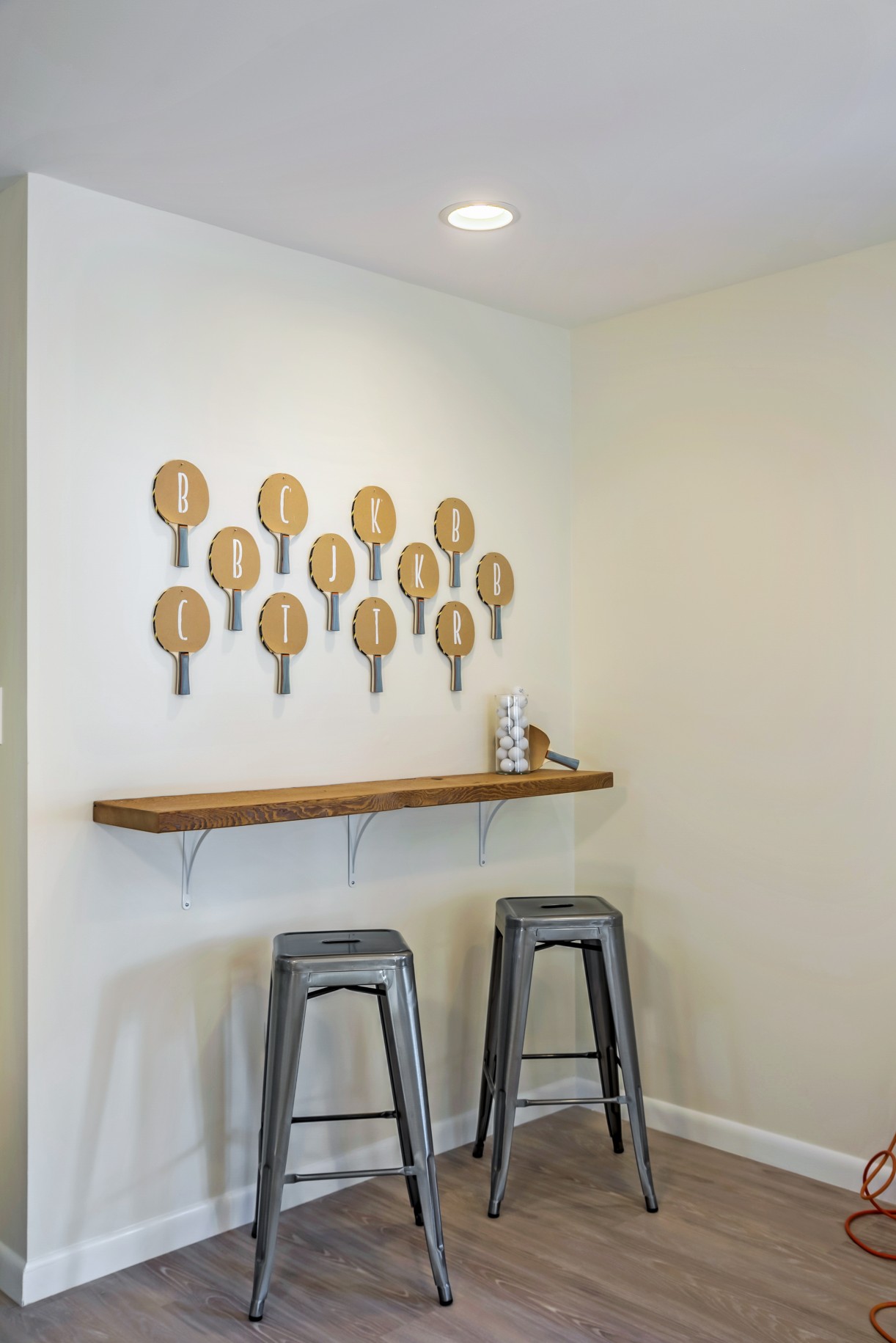 Table Tennis Wall with Personalized Ping Pong Paddles in Wellington Parkway, Bethany Beach DE Renovation
